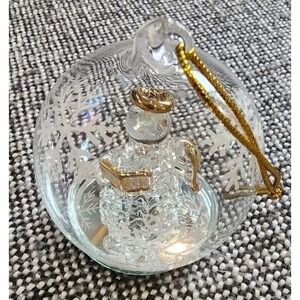 Robert Stanley‎ Vintage Glass Crystal Light Up Illuminating Angel Globe Ornament